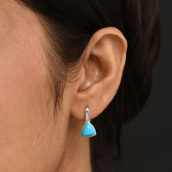 D'Joy AA Sleeping Beauty T&uuml;rkis und Zirkon Ohrringe - 3,27 ct.