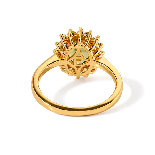 EVER TRUE AA Nat&uuml;rlicher Peridot Ring 950 Kupfer (Gr&ouml;&szlig;e 17.00) ca. 1.78 ct image number 5