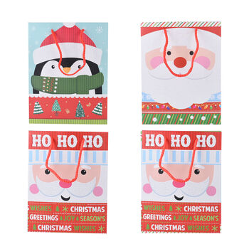 12er-Set Geschenkt&uuml;ten, Weihnachtsmotiv, Gr&ouml;&szlig;e S (18x10x23 cm), M (32x12x26 cm), und L (31x12x42 cm), Mehrfarbig