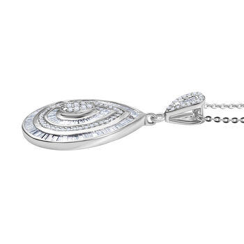 D'Joy Wei&szlig;er Diamant Schmuckset ca. 50 cm 925 Silber Rhodiniert (10-15 Werktage Lieferzeit) ca. 1,00 ct.