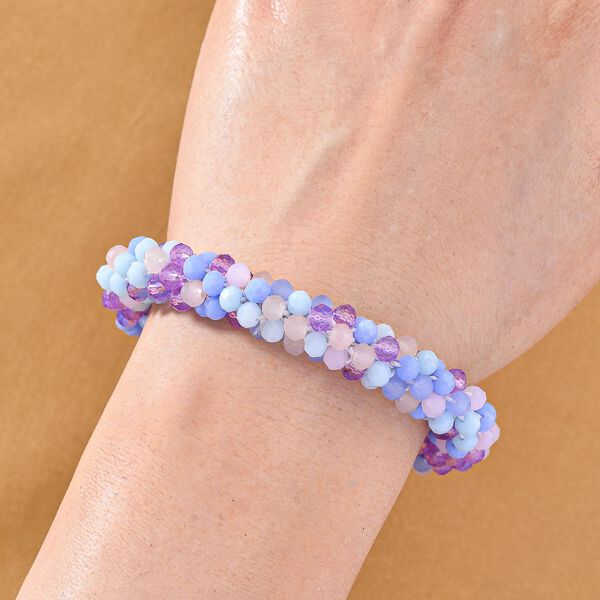 Mehrfarbiges lila Kristall flexibles Armband image number 3