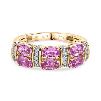 LUXURIANT DIAMOND- AAA Rosa Saphir und Labor Diamant Ring in 375 Gold - 1,85 ct.