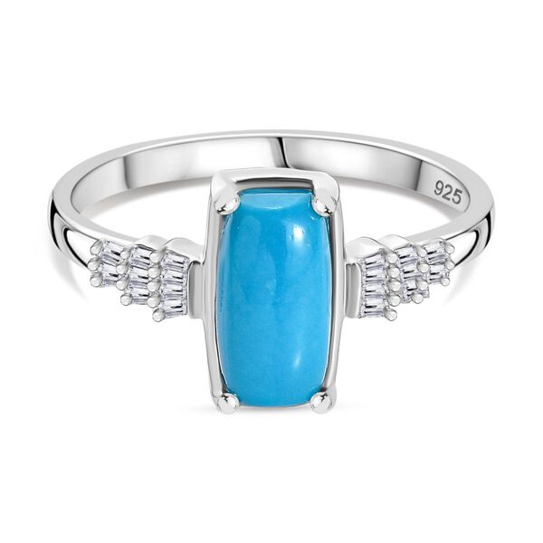 AA Sleeping Beauty Türkis und Diamant Ring - 1,67 ct. image number 0