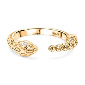 GP Trionfo Kollektion - Weißer Diamant Schlangen Ring 925 Silber Vergoldet (Größe 19.00) ca. 0.07 ct