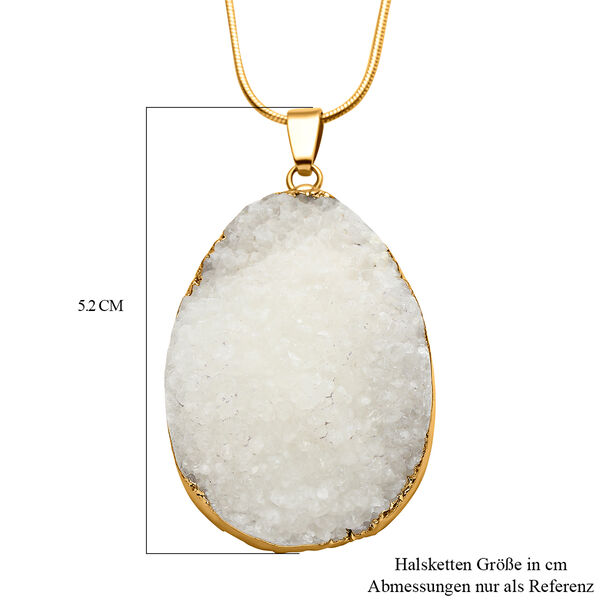 Weißer Kristall-Drusen-Quarz-Anhänger mit Kette 50 cm - 123,50 ct. image number 4