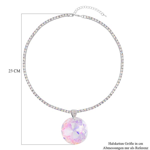 Kunsthandwerklicher wei&szlig;er AB-Farbkristall mit 50cm Halskette image number 4