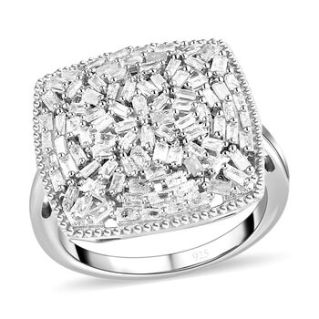 Wei&szlig;er Diamant-Cluster-Ring - 1 ct.