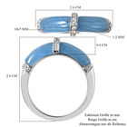 Blau Jade und Zirkon Ring 925 Silber Rhodium-Überzug image number 5
