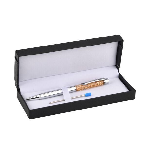 LIVMORE Set Kugelschreiber mit Ersatzmine, silberfarben, Echtgoldfolie image number 5