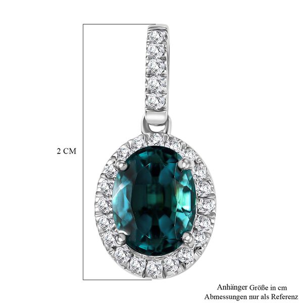 RHAPSODY AAAA Lagunen Turmalin und VS Diamant Anh&auml;nger in 950 Platin - 1,98 ct. image number 6