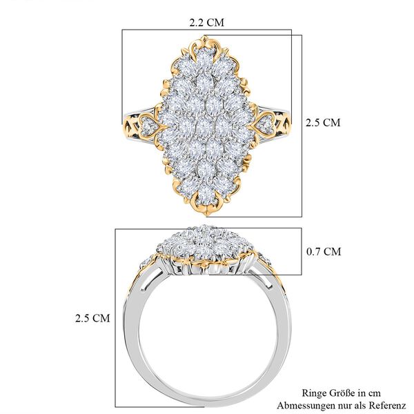 J Francis gefertigt mit SWAROVSKI- Zweifarbiger Swarovski Zirkonia Ring image number 7