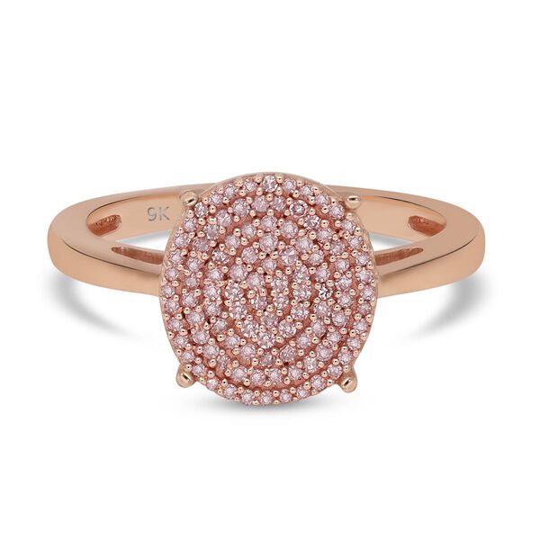 Nat&uuml;rlicher, rosa Diamant-Ring, 375 Ros&eacute;gold  ca. 0,25 ct