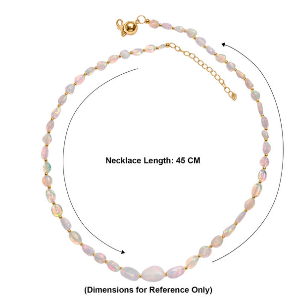 D'Joy AAA Nat&uuml;rlicher, &auml;thiopischer Welo Opal Halskette ca. 45 cm 925 Silber 750 Gelbgold vermeil ca. 40,00 ct. image number 6