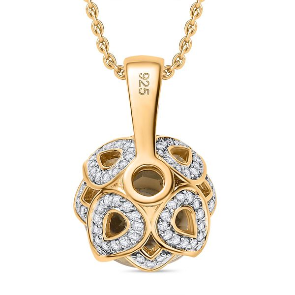 Prasiolith und Zirkon Anh&auml;nger mit 45cm Kette - 7,15 ct. image number 5