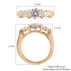 LUSTRO STELLA Hergestellt mit ZIRKONIA 3 Stein Ring 925 Silber 585 Vergoldet (Größe 16.00) image number 6