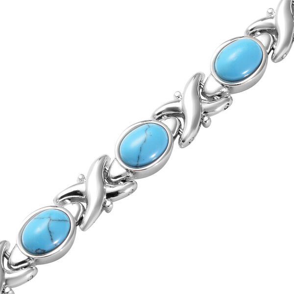 Blauer Howlit Armband 16.5 cm Silber tone ca. 15,00 ct image number 3