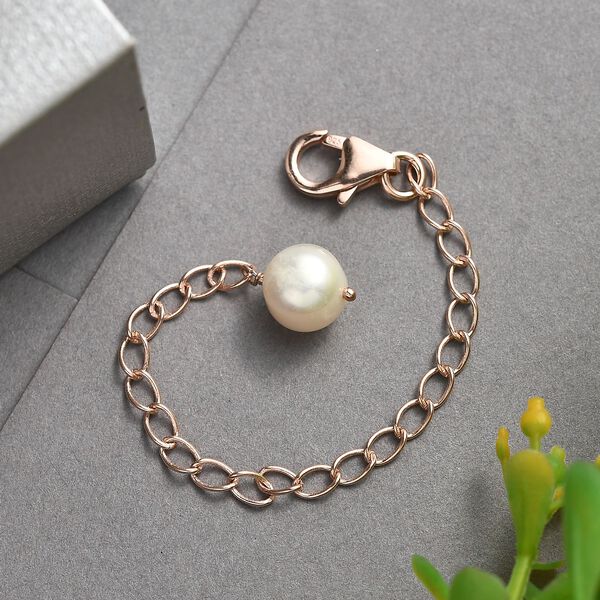 S&uuml;&szlig;wasser Perle Extender mit Karabinerverschluss, 925 Silber 750 ros&eacute;vergoldet image number 1