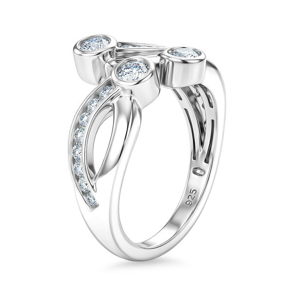 88 Facetten Moissanit Ring 925 Silber platiniert  ca. 0,63 ct image number 7