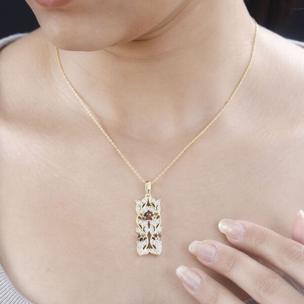 ALLORO AA Multi-Turmalin und Zirkon-Anh&auml;nger mit 45cm Kette - 0.88 ct. image number 3