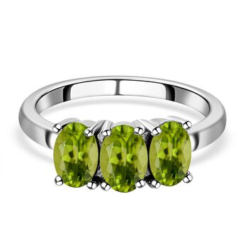 Nat&uuml;rlicher Peridot Ring, Edelstahl (Gr&ouml;&szlig;e 16.00) ca. 1.60 ct