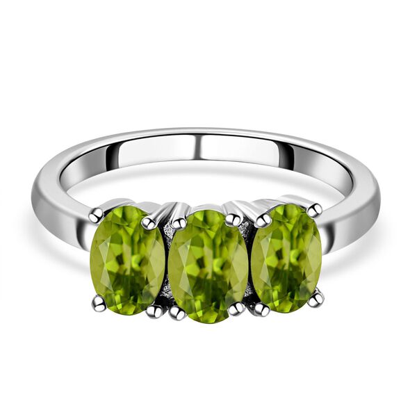 Nat&uuml;rlicher Peridot Ring, Edelstahl (Gr&ouml;&szlig;e 16.00) ca. 1.60 ct