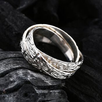 Royal Bali Kollektion - Borobudur Wickelring Trio in 925 Silber