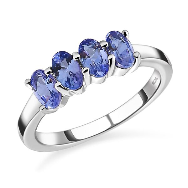AA Tansanit-Ring, 925 Silber platiniert  ca. 0,93 ct image number 4