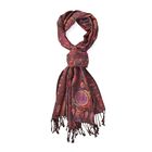 Jacquard Schal mit bunten Elefanten Motiv, 180x70 cm + Fransen, schoko