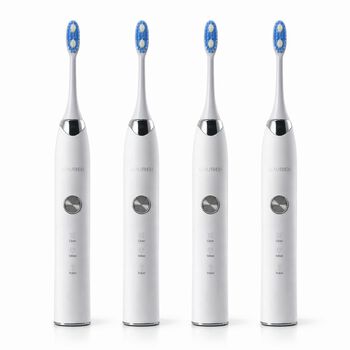 BEAUTECH 4er-Set Elektronische Schallzahnb&uuml;rste mit 2 B&uuml;rstenk&ouml;pfen, Wasserdicht IPX7, USB-Kabel, 5 Modi