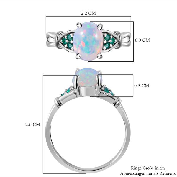 Natürlicher, äthiopischer Welo Opal und Smaragd-Ring - 1,36 ct. image number 4