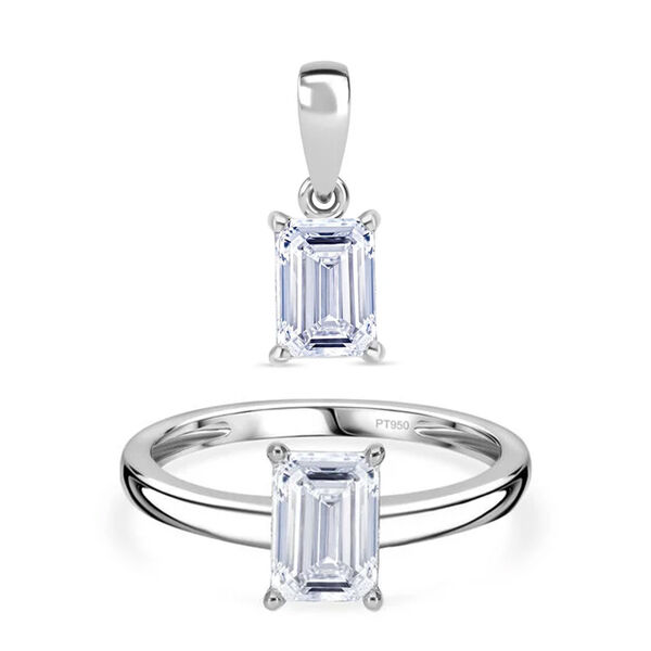 LUXURIANT DIAMOND- IGI zertifizierter VS Labor Diamant Ring und Anh&auml;nger in 950 Platin image number 0