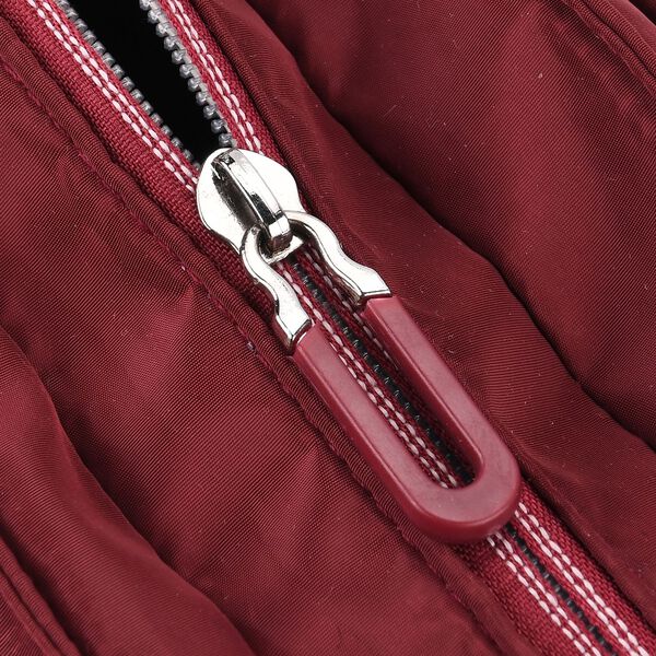 Crossbody Tasche mit mehreren Rei&szlig;verschlussf&auml;chern, abnehmbarem Schulterriemen und Tragegriffen, 26x11x20cm, Burgundy image number 7