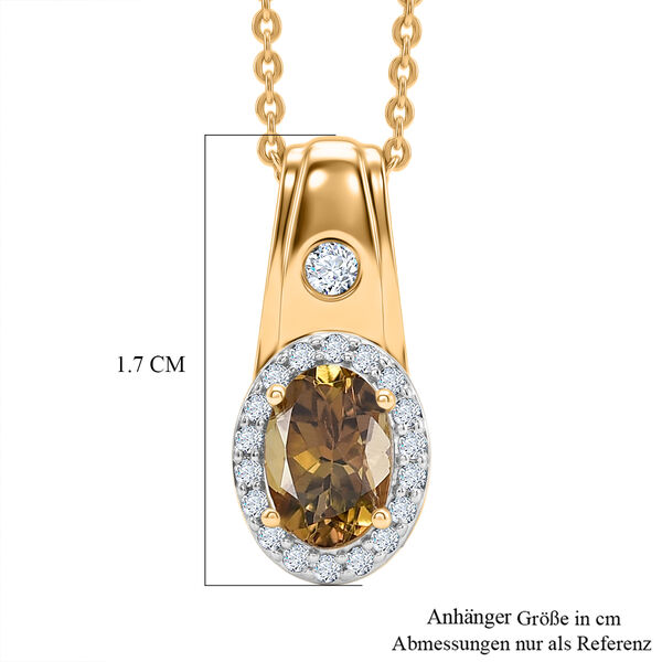 D'Joy AA nat&uuml;rlicher goldener Tansanit und Moissanit Anh&auml;nger mit 50cm Kette - 0,79 ct. image number 6