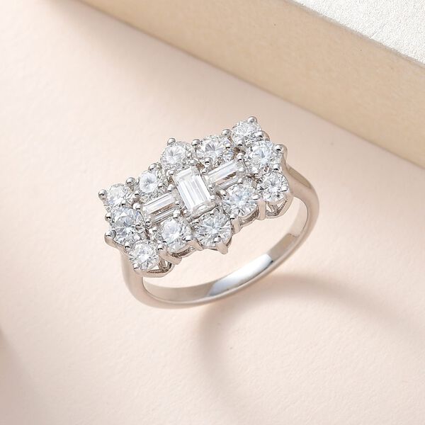 Moissanit Ring, 925 Silber platiniert, ca. 2.16 ct image number 2