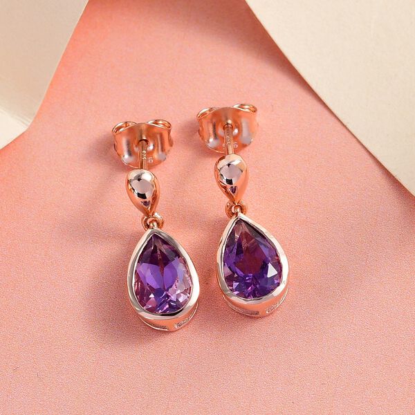 Rose De France Amethyst-Ohrh&auml;nger - 2,35 ct. image number 2