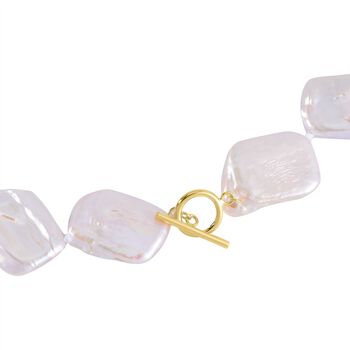 Wei&szlig;e Keshi-Perlenkette 50cm