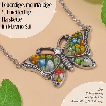 Mehrfarbige Halskette im Murano-Stil