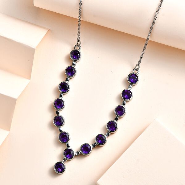 Afrikanischer Amethyst Halskette ca. 45 cm Edelstahl ca. 6,58 ct. image number 2
