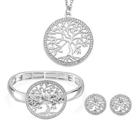 Weißes Kristall-Schmuckset