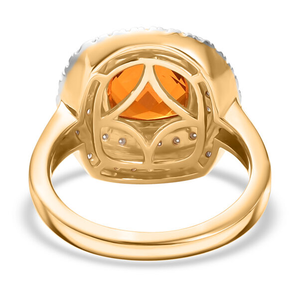 AAA Mexikanischer Purpurroter Feueropal, Moissanit Ring 925 Silber 750 Gelbgold Vermeil (Gr&ouml;&szlig;e 18.00) ca. 2.63 ct image number 5