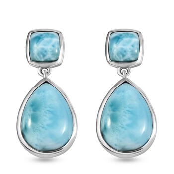 Larimar Ohrringe, 925 Silber platiniert ca. 15.05 ct