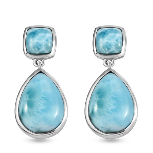 Larimar Ohrringe, 925 Silber platiniert ca. 15.05 ct image number 0