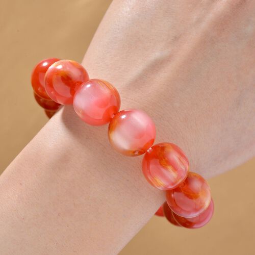 Cherry-Quarz Armband, Simuliert, Flexibel, Edelstahl, ca. 180 ct image number 1