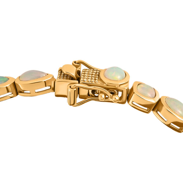 Nat&uuml;rliches, &auml;thiopisches Opal-Armband, ca. 19 cm, 925 Silber vergoldet ca. 7,04 ct image number 5