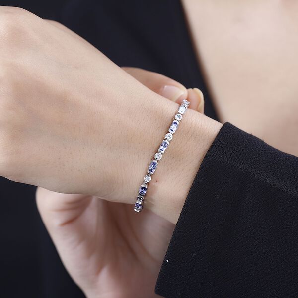 Tansanit und Zirkon Armband, 19 cm - 4,18 ct. image number 3