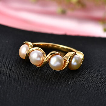 EVER TRUE Pfirsich-S&uuml;&szlig;wasser Perle (5.5-6 mm) Ring Nickelfreies Messing (Gr&ouml;&szlig;e 17.00)