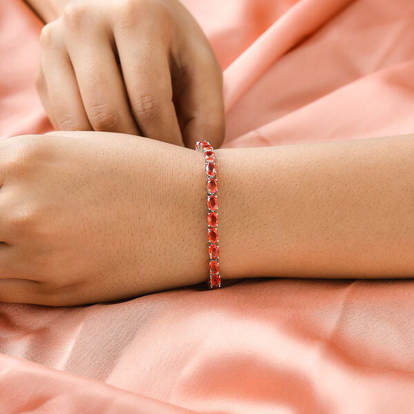 Padparadscha Quarz Triplette-Armband, ca. 19 cm, 925 Silber platiniert ca. 15.57 ct image number 3