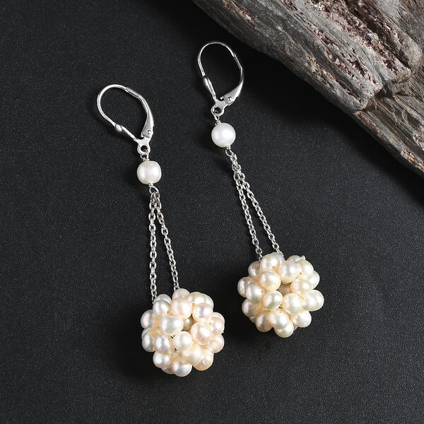 S&uuml;&szlig;wasser Perle Ohrringe 925 Silber rhodiniert image number 1