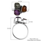 Handgearbeiteter Mehrfarbig Edelsteine Ring 925 Silber (Größe 21.00) ca. 3,70 ct image number 5