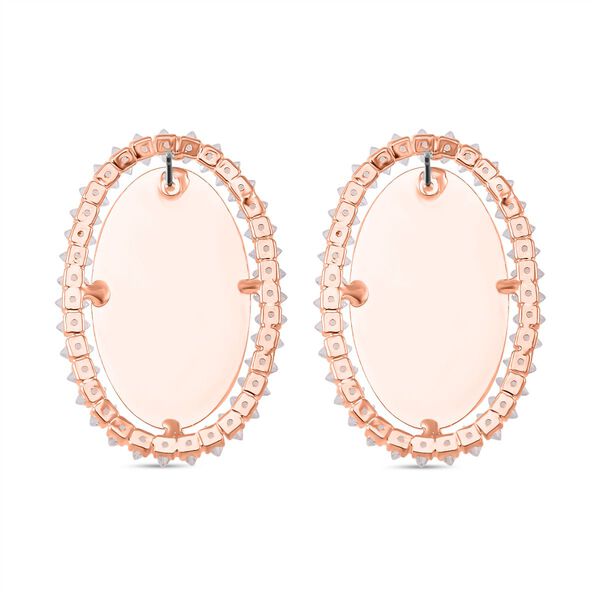 Edle Perlen-Ohrringe mit weißen Kristallakzenten, rosefarben image number 4